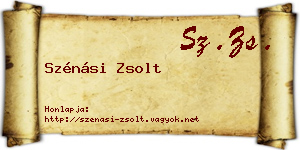 Szénási Zsolt névjegykártya